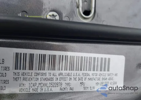 2020 Jeep Cherokee Limited 4X4 z USA, uszkodzony, nr VIN 1C4PJMDXXLD522870